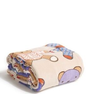 NWT Vera Bradley Toasty Teddies Pumice Stone Fleece Throw Blanket Teddy Bear